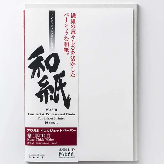 PAPEL AWAGAMI KOZO (THICK) WHITE A3+ 10H 110 GR (IJ-0337)