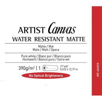 PAPEL CANSON ARTIS CANVAS WATER RESIST MATTE 24 X3 MT 390GR