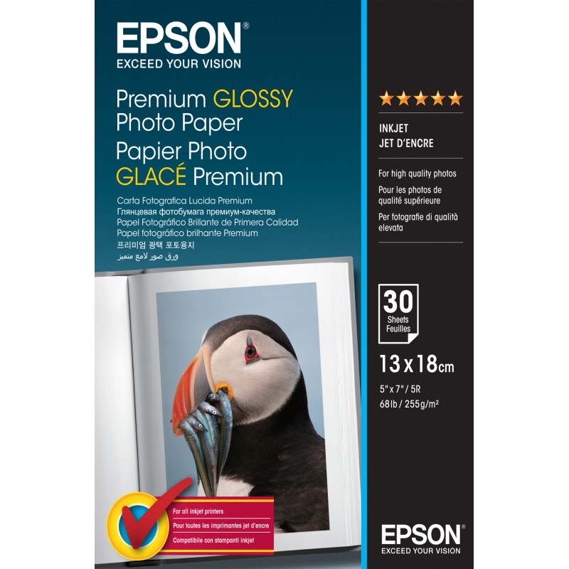 PAPEL EPSON 13X18 30H 255GR PREMIUM GLOSSY