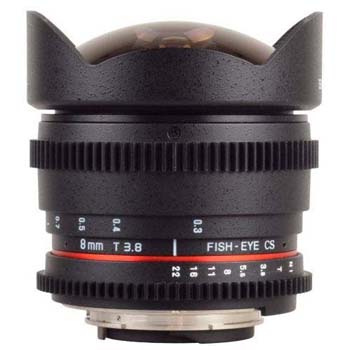 OBJETIVO SAMYANG 8 T3.8 CANON EOS V-DSLR CSII