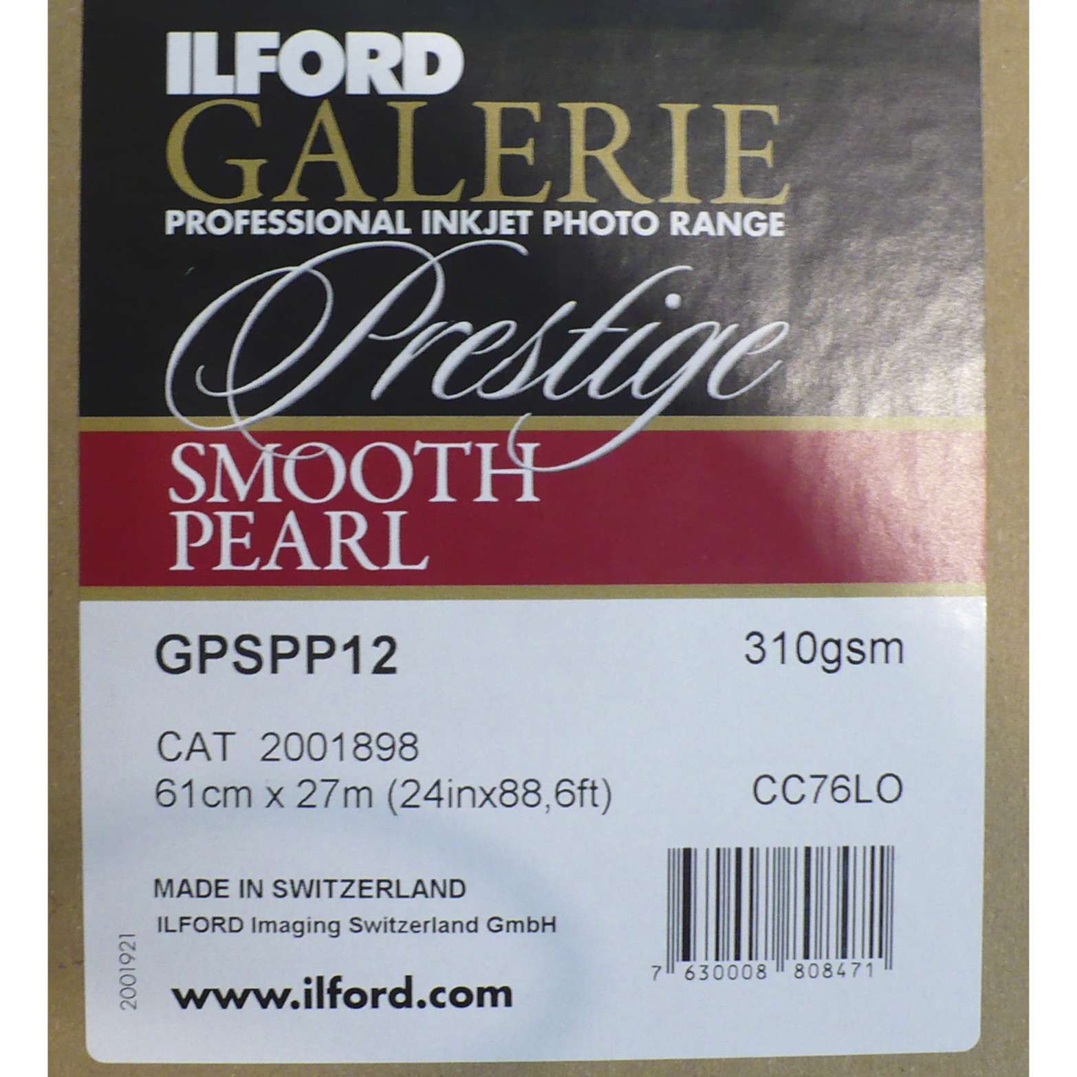 PAPEL ILFORD 24\'X27 MT GALERIE PRESTIGE SMOOTH PEARL 310 GRM