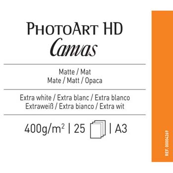 PAPEL CANSON PHOTO ART HD CANVAS A3 25H 400G MATTE