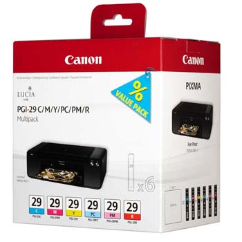 TINTA CANON PGI-29 MULTIPACK COLOR (6 TINTAS)