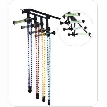 SOPORTE DE FONDOS PARED 4 GANCHOS C/EXPANS Y CADENAS