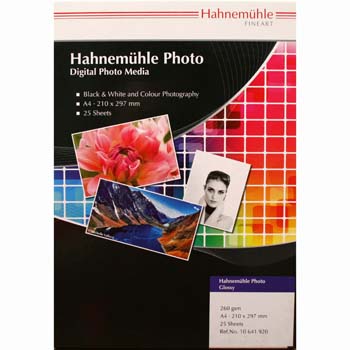 PAPEL HAHNEMUEHLE PHOTO GLOSSY 260 GR A4 25H