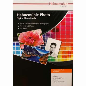 PAPEL HAHNEMUEHLE PHOTO MATT FIBRE 200 GR A4 25H