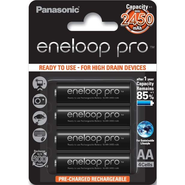 PILA RECARGABLE PANASONIC ENELOOP R6 2450 MAH (X4)