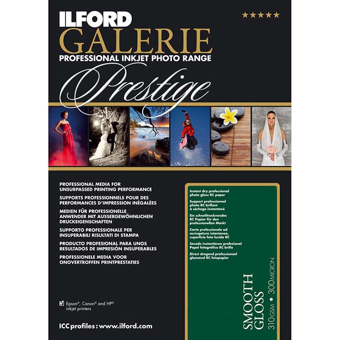 PAPEL ILFORD 10X15 100H GALERIE PRESTIGE SMOOTH GLOSS 310 GR