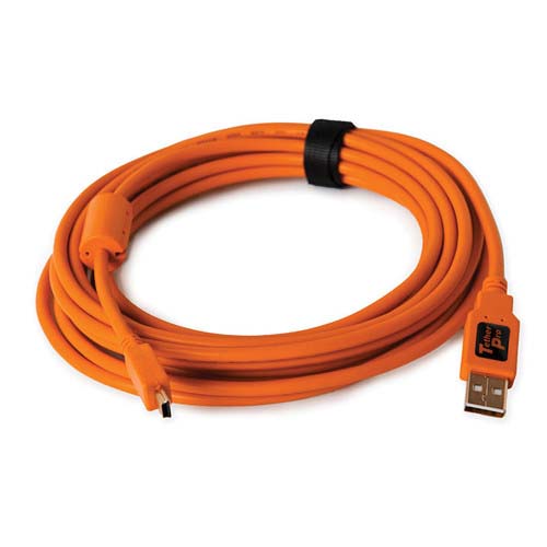 CABLE TETHERPRO USB 2.0 MINI B 5PIN 4.6 MTS NARANJA