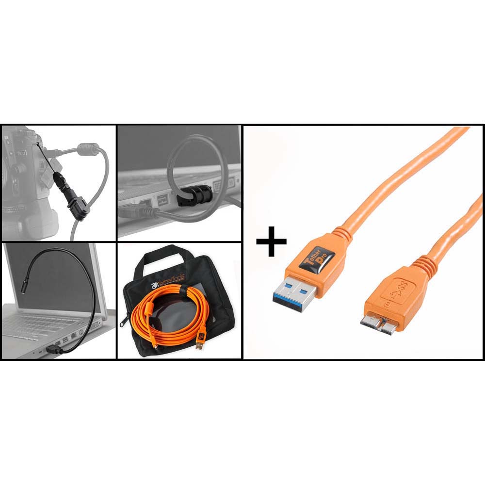 STARTER TETHERING KIT BTK54 USB 3.0 MICRO-B CABLE 38 CM TETHERTOOLS 