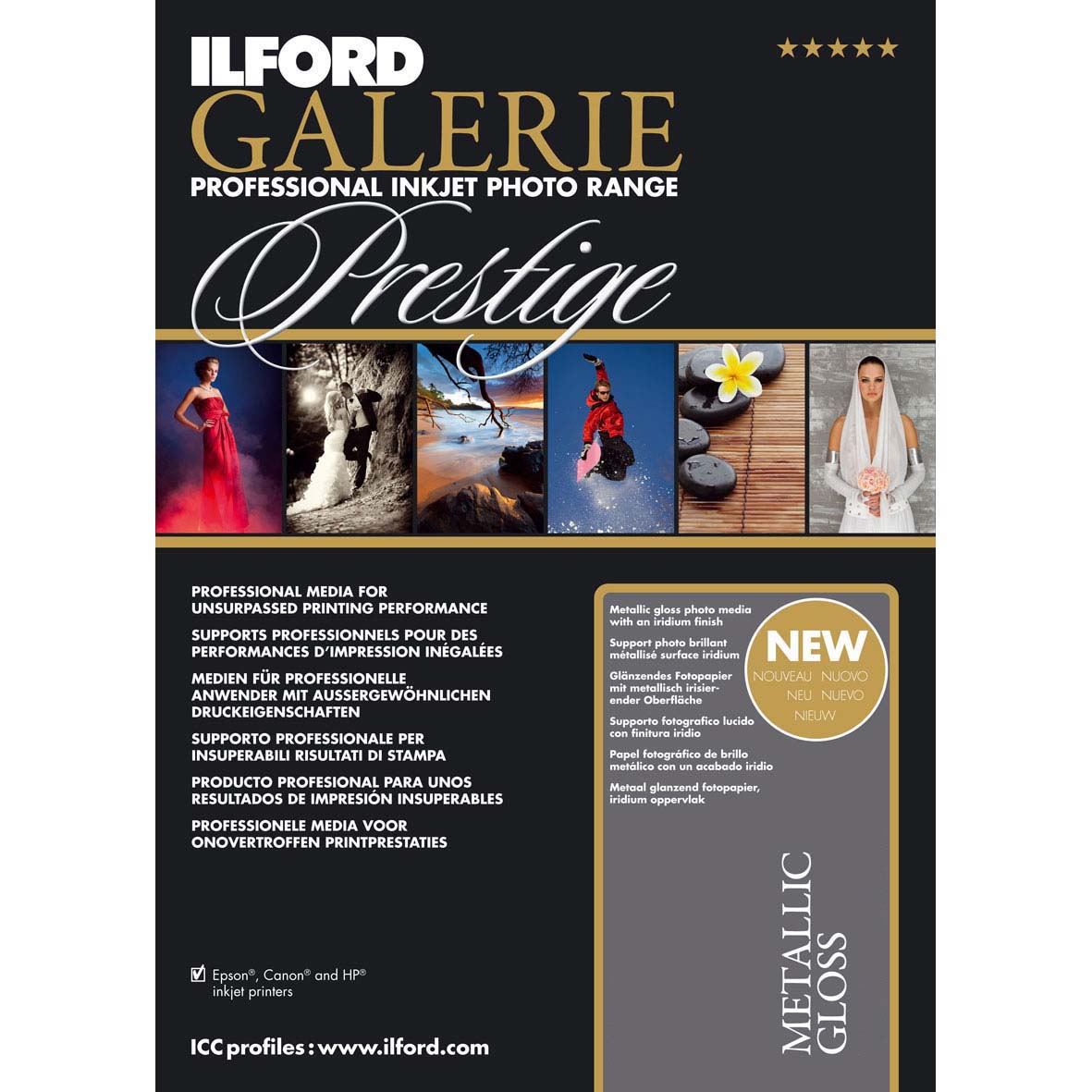 PAPEL ILFORD A4 25H GALERIE PRESTIGE METALLIC 260 GR