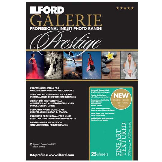PAPEL ILFORD A3+ 25H GALERIE PRESTIGE F.ART TEXTURED 220G