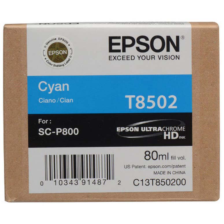 TINTA EPSON T8502 CIAN P/SURECOLOR SC-P800 80 ML
