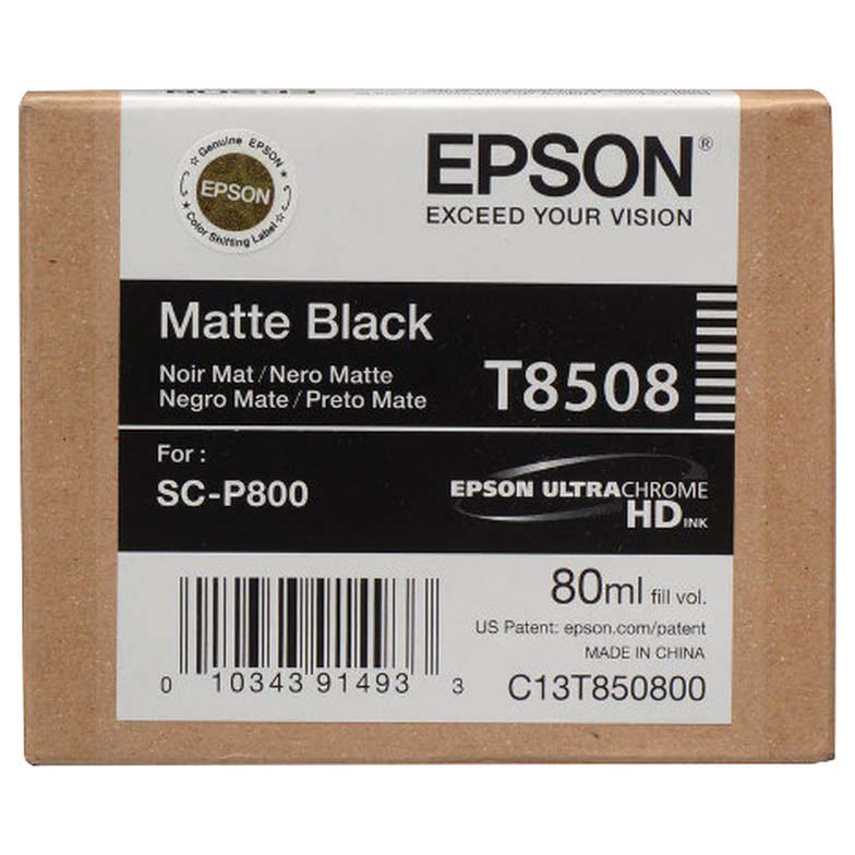 TINTA EPSON T8508 NEGRO MATE P/SURECOLOR SC-P800 80 ML