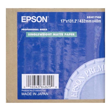 PAPEL EPSON 17\'X40 MT 120GR SINGLEWEIGHT MATTE PAPER EPSON 