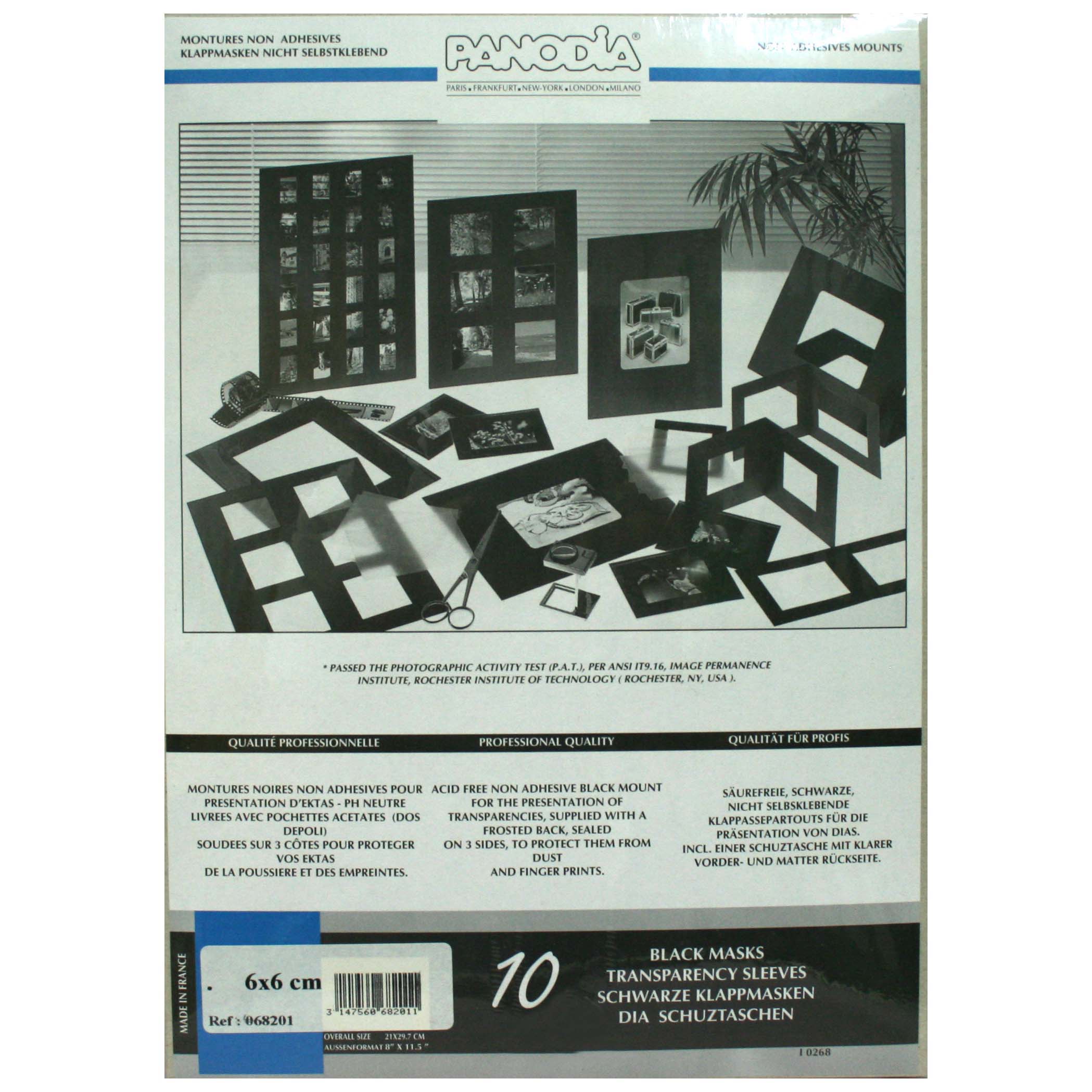 MASCARILLAS PANODIA 6X6 (10U) EXT A4 CARTON + BOLSA