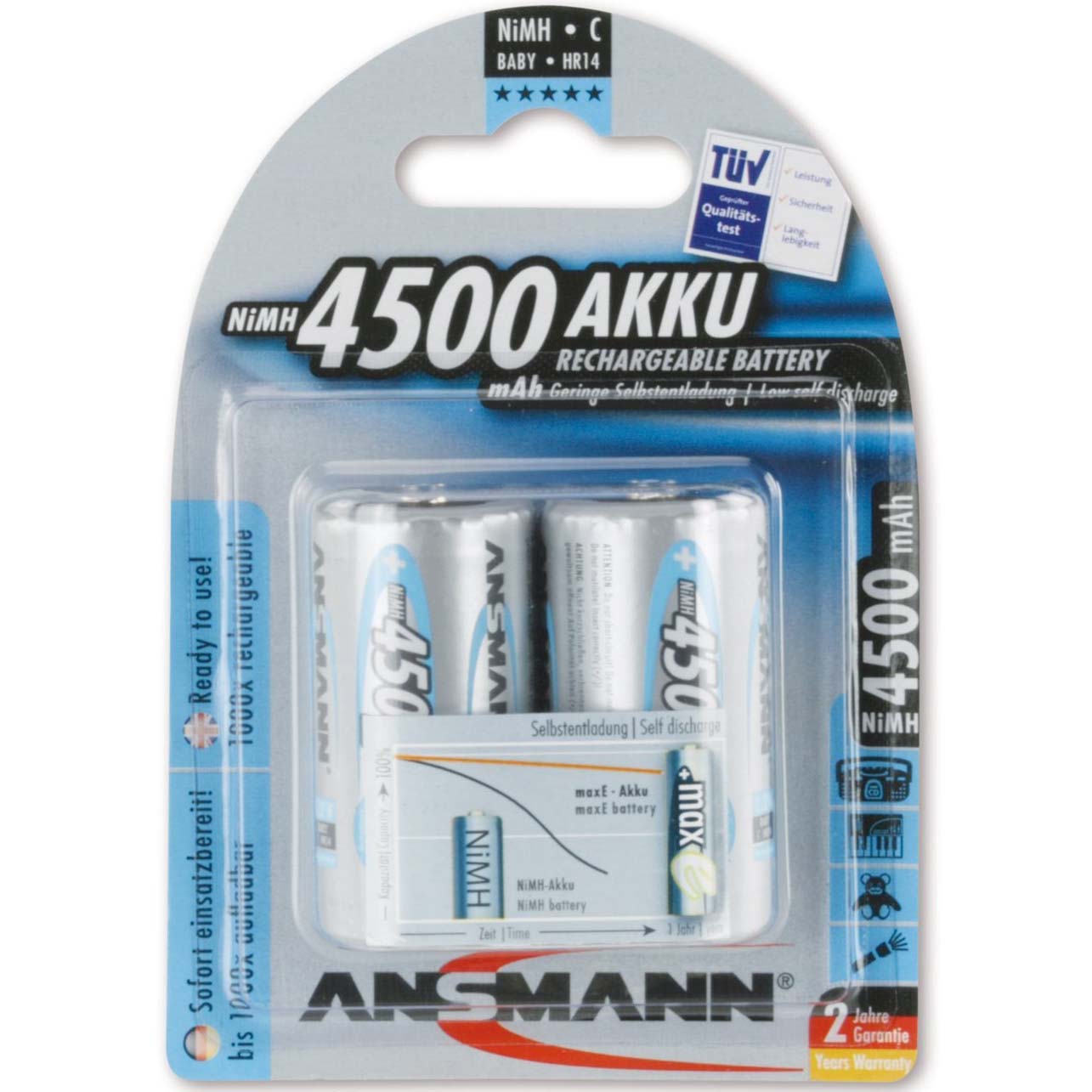 PILA RECARGABLE ANSMANN R14 4500 MAH (X2) MAX-E