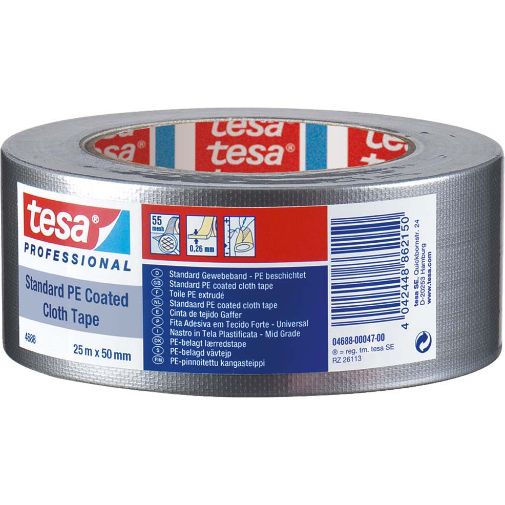 CINTA AMERICANA TESA 5CM/25MTS PLATA