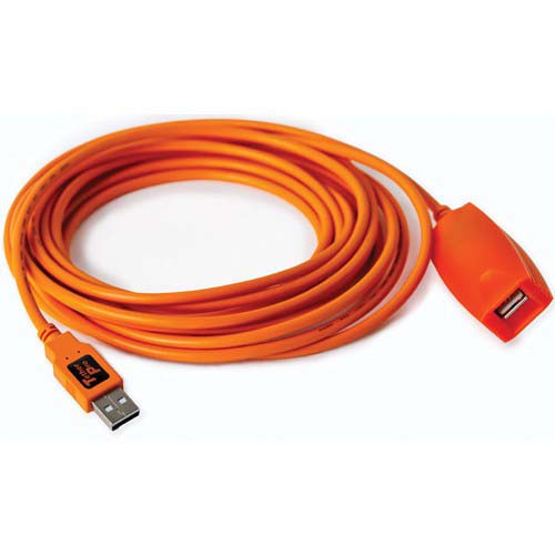 CABLE TETHERPRO USB 2.0 EXTENSION 16  HI-VISIBILITY ORG