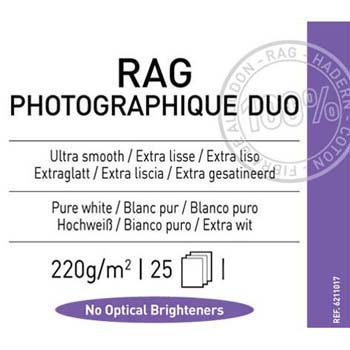 PAPEL CANSON RAG PHOTOGRAPHIQUE DUO A2 25H 220 GR