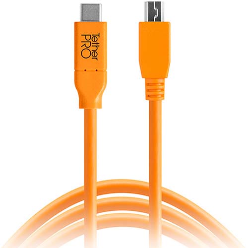 CABLE TETHERPRO USB-C TO 2.0 MCRO-B 5 PIN 4.6MTS CUC2515-ORG