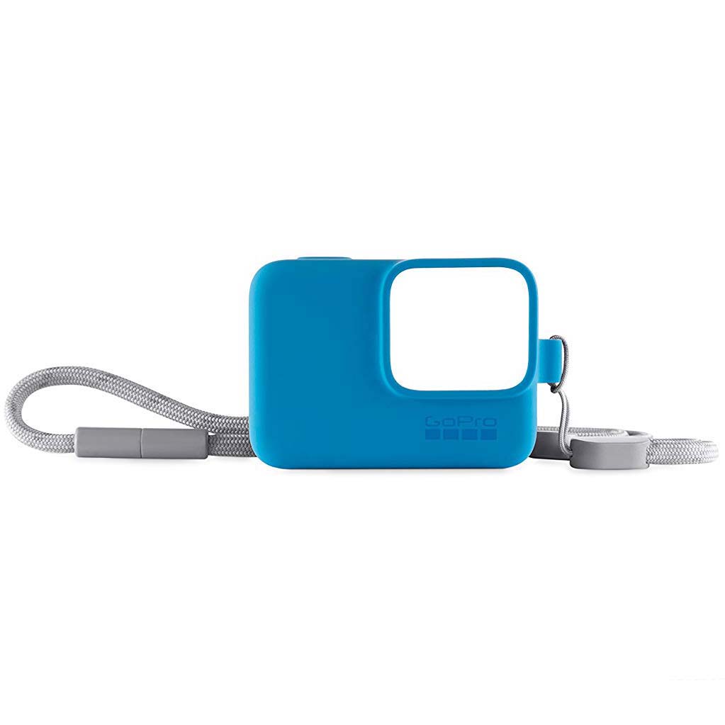 FUNDA GOPRO SILICONA AZUL CON CORREA