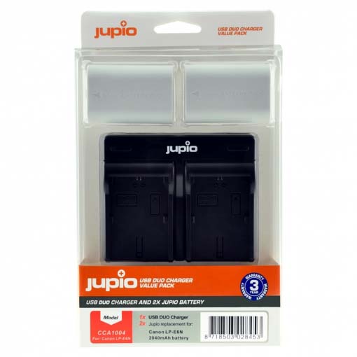 CARGADOR JUPIO USB CON 2 BATERIAS LP-E6N ULTRA