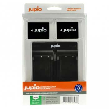CARGADOR JUPIO DOBLE USB CON 2 BATERIAS NP-W126S (P/FUJI) JUPIO 