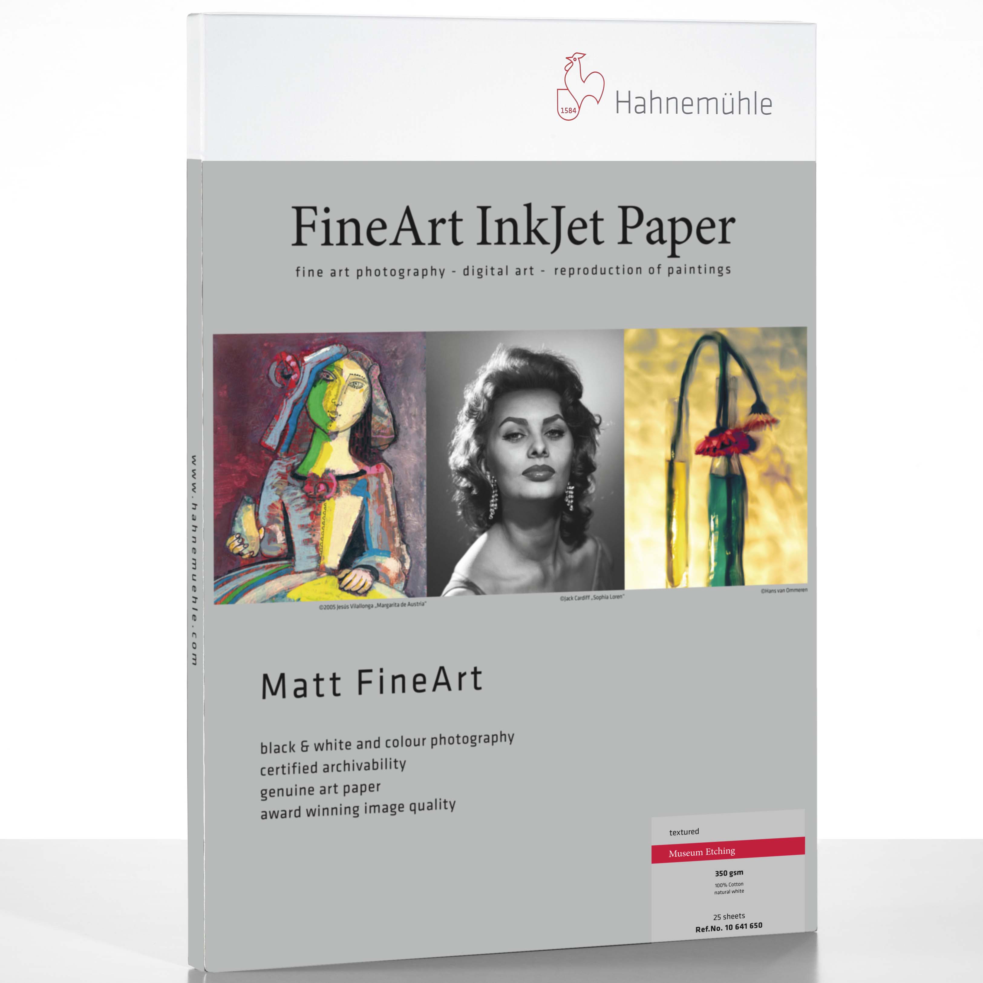PAPEL HAHNEMUEHLE MUSEUM ETCHING 350 GR A2 25H DECKLE EDGE