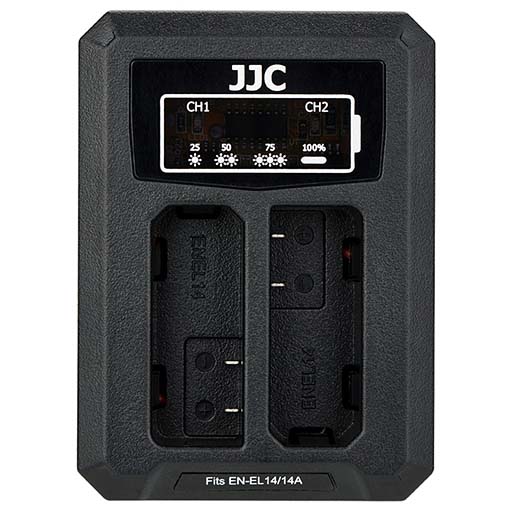 CARGADOR JJC USB PARA 2 BATERIAS EN-EL14 / EN-EL14A