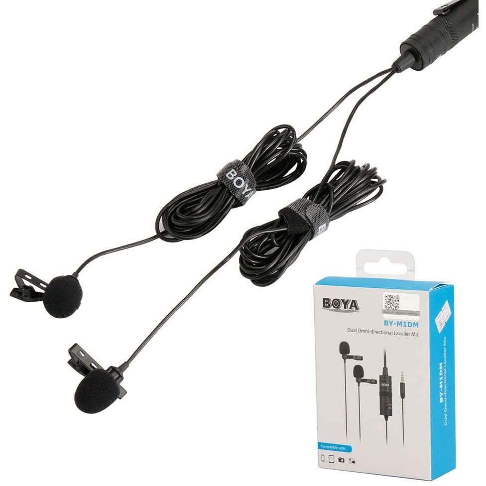 MICROFONO BOYA BY-M1DM LAVALIER DUAL OMNIDIRECCIONAL