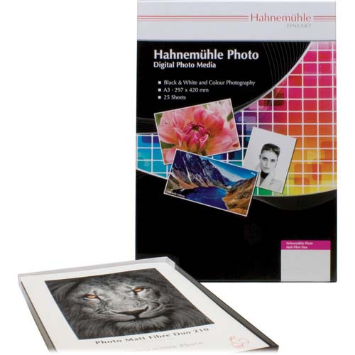 PAPEL HAHNEMUEHLE PHOTO MATT FIBRE DUO 210 GR A3 25H