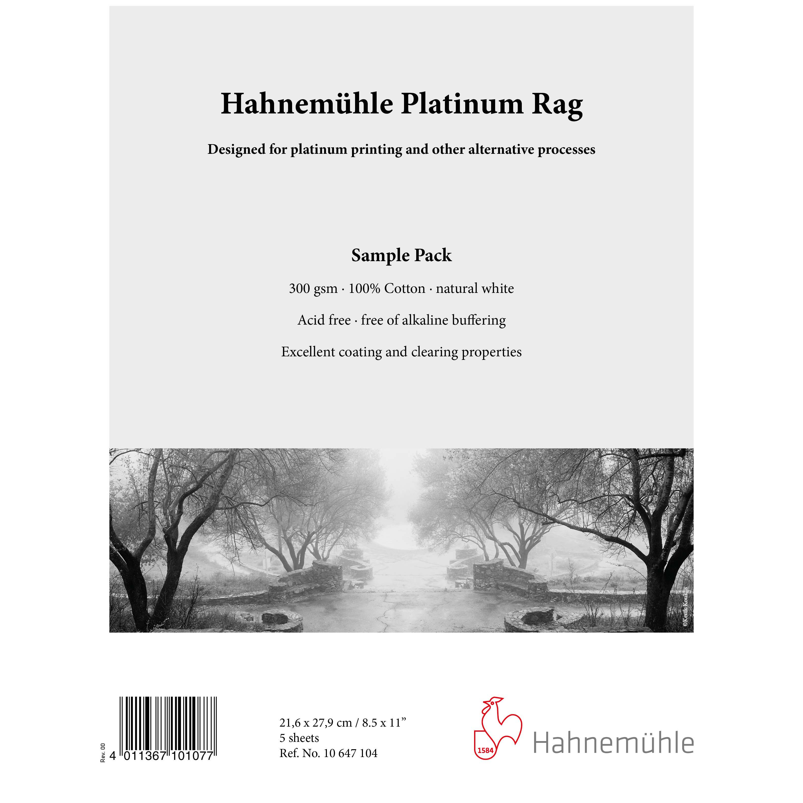 PAPEL HAHNEMUEHLE PLATINUM RAG 300 GR 50 X10 MTS