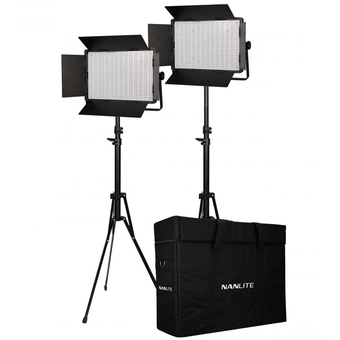 KIT 2 PANELES LED NANLITE CN-1200SA LUZ DIA CON ALETAS