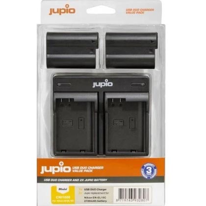 CARGADOR JUPIO DOBLE USB CON 2 BATERIAS EN-EL15C (NIKON)