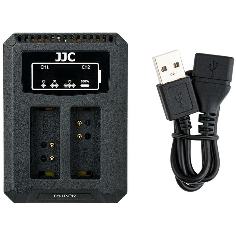 CARGADOR JJC USB PARA 2 BATERIAS DCH-LPE12