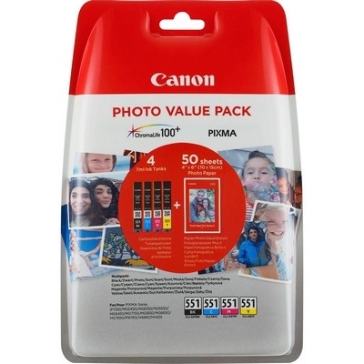 TINTA CANON CLI-551 MULTIPACK 7 ML (C-M-Y-BK)