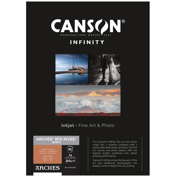 PAPEL CANSON BFK RIVES NATURAL WHITE A3+ 310 GR