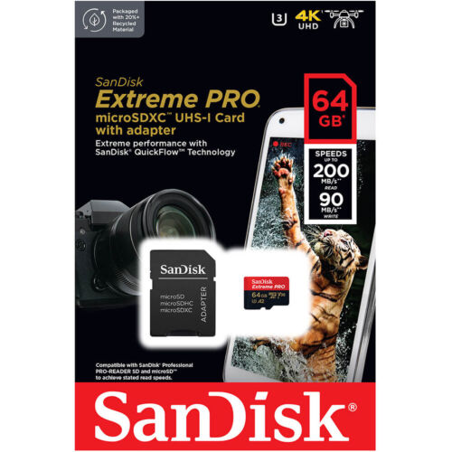 TARJETA MICRO SD 64 GB SANDISK EXTREME PRO (200MB/SG)