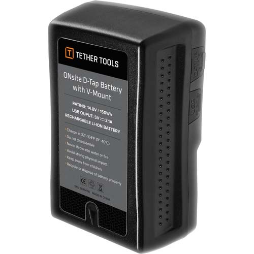 BATERIA TETHERTOOLS V-MOUNT SIN CARG. (ONSITE D-TAP BATTERY)