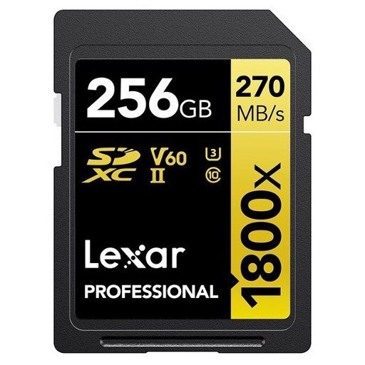 TARJETA SD 256 GB LEXAR (270MB/S 1800X) SD-XC UHS-II 4K