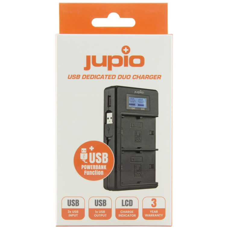 CARGADOR JUPIO USB DOBLE LCD NIKON EN-EL25