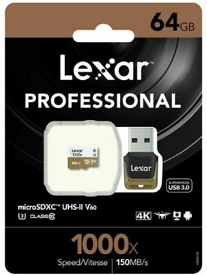 TARJETA MICRO SD 64 GB LEXAR CL.10 1000X CON LECTOR USB LEXAR 