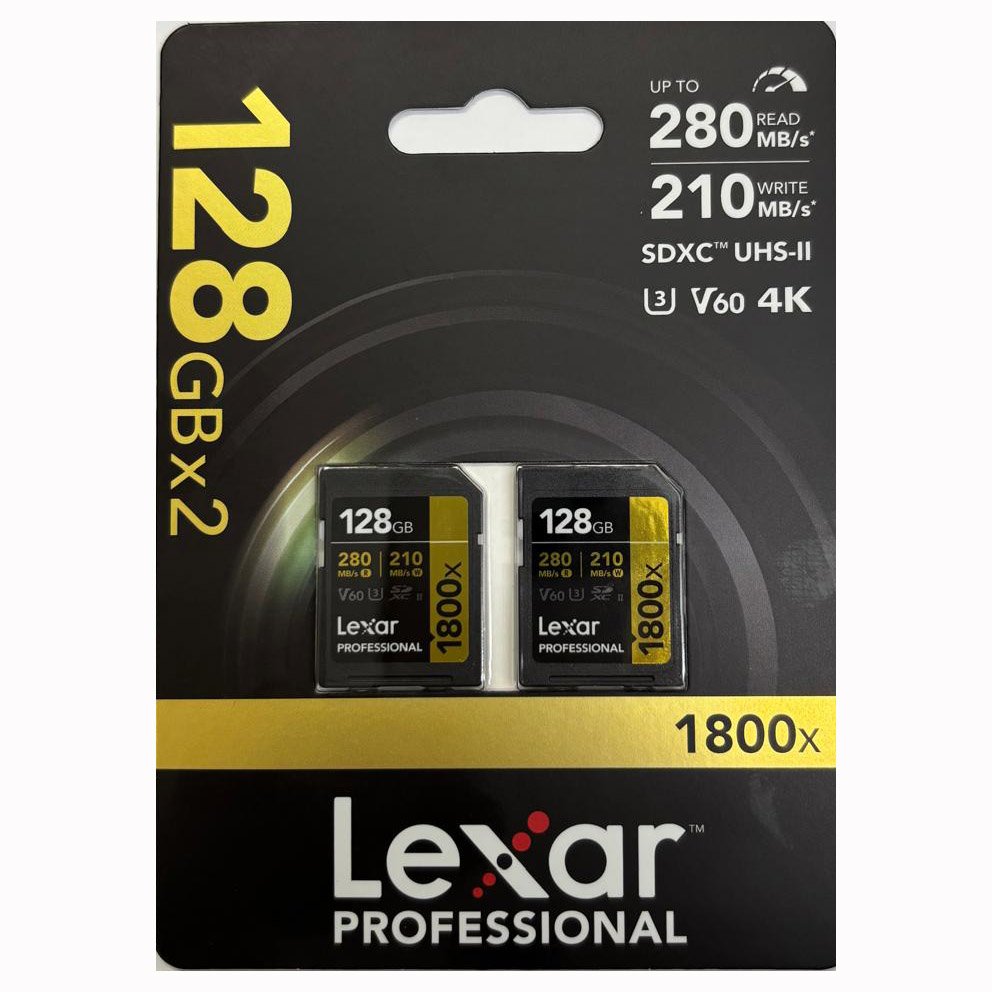 TARJETA SD 128 GB LEXAR (280MB/S 1800X) BLISTER DE 2 UNI.