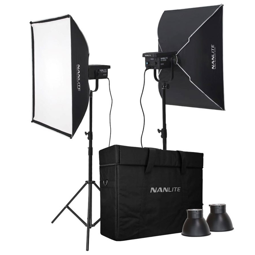 KIT NANLITE 2 FOCOS LED FS-300B 350W BI-COLOR