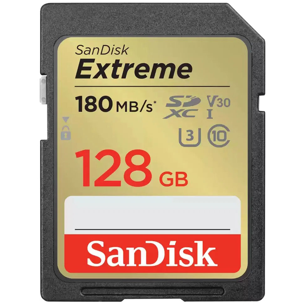 TARJETA SD 128 GB SANDISK EXTREME SDXC V30 (180 MB/SG) 4K