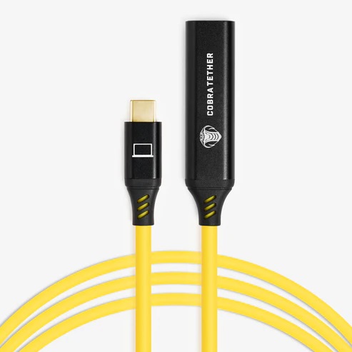 CABLE COBRA TETHER EXTENSOR 10 MTS USB-C A USB-C YELLOW