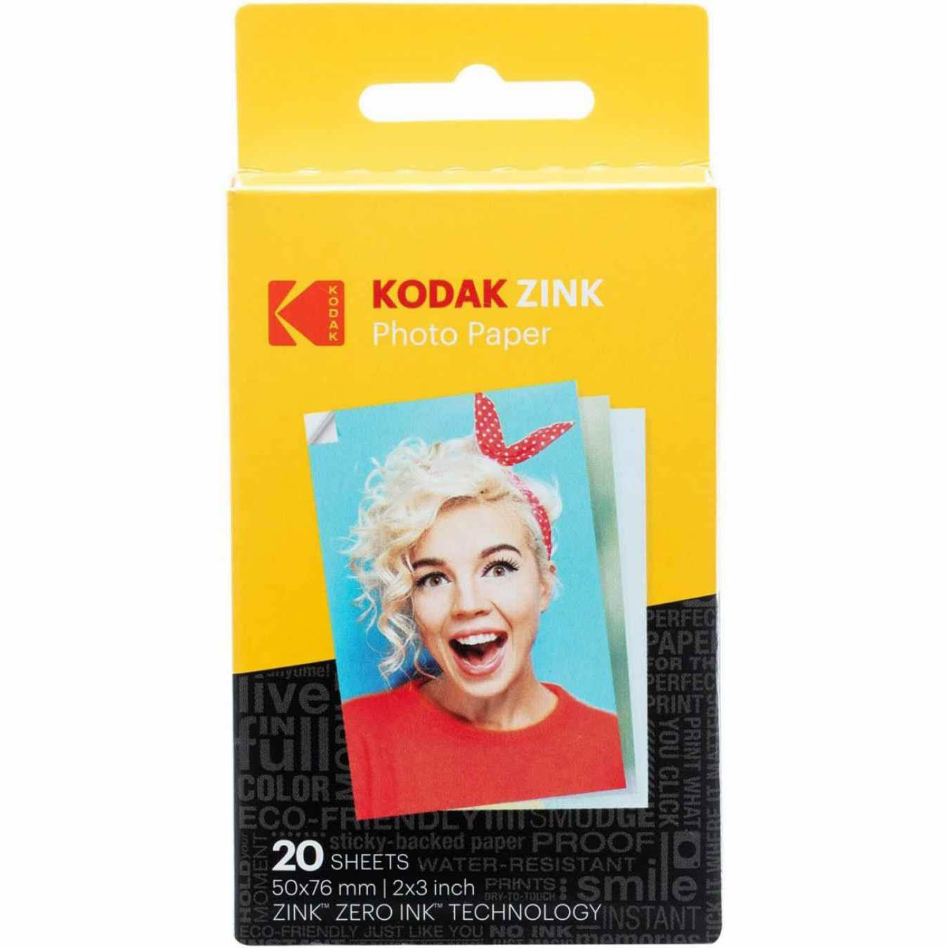 PAPEL KODAK ZINK 50X76 MM (20 HOJAS)