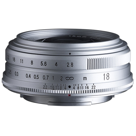 OBJETIVO VOIGTLANDER 18/2.8 COLOR SKOPAR X-MOUNT (SILVER)
