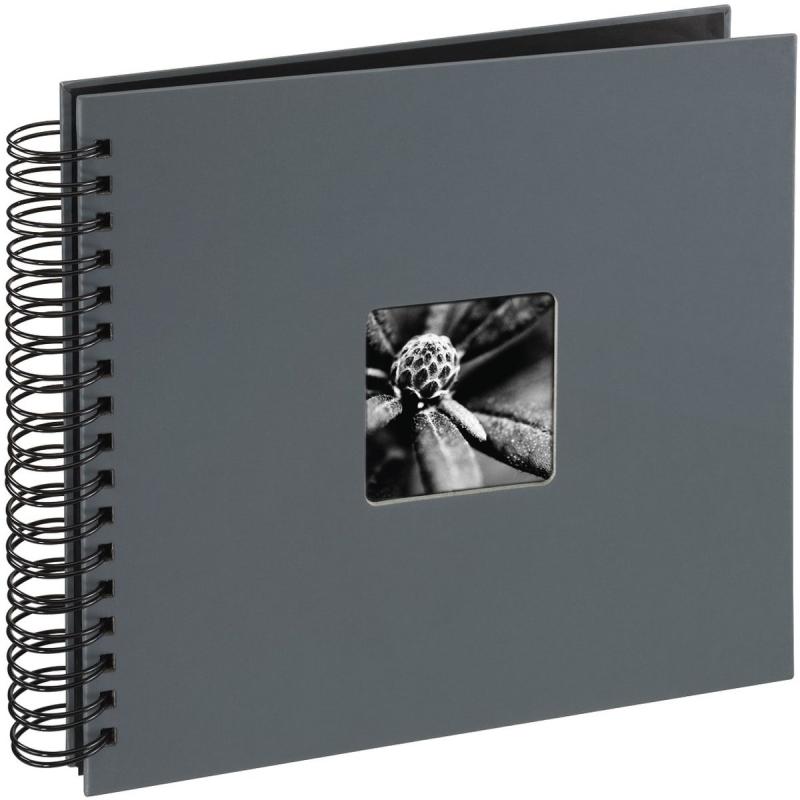ALBUM HAMA ESPIRAL HOJA CARTULINA 28X24 50 PAGINAS (GRIS)